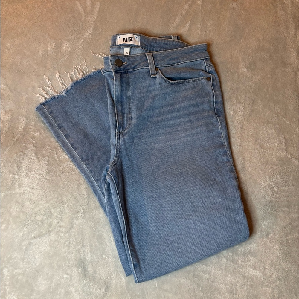 PAIGE Women's Cropped Light Blue Jeans